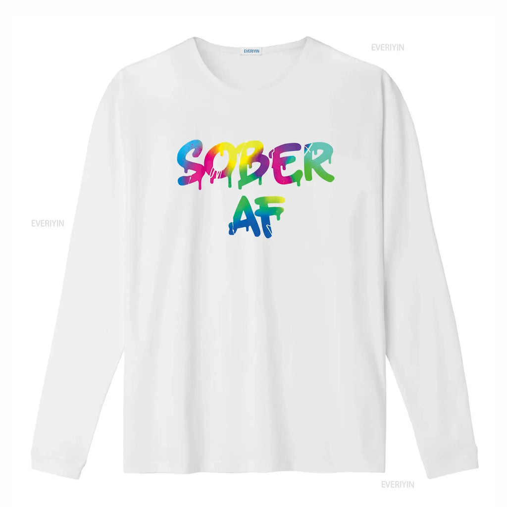 Funny Sobriety gift 12 Step Program Sober AF T Shirt vintage Washed homme designer clothes Comfortable Breathable Stylish