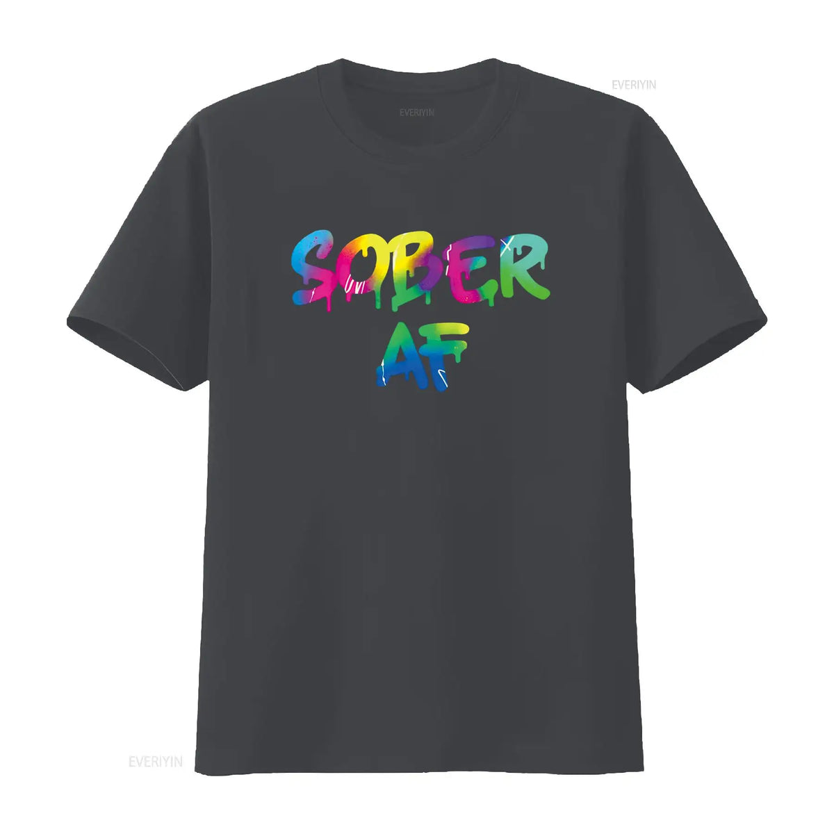 Funny Sobriety gift 12 Step Program Sober AF T Shirt vintage Washed homme designer clothes Comfortable Breathable Stylish