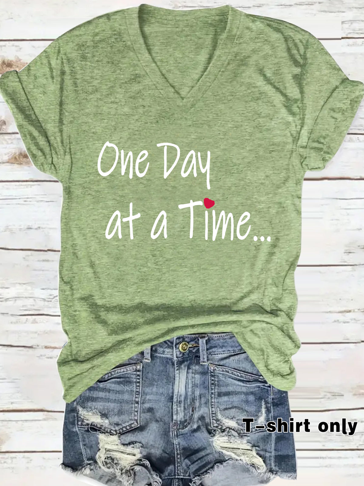 One Day at a Time V-Neck Shirt | Recovery Apparel