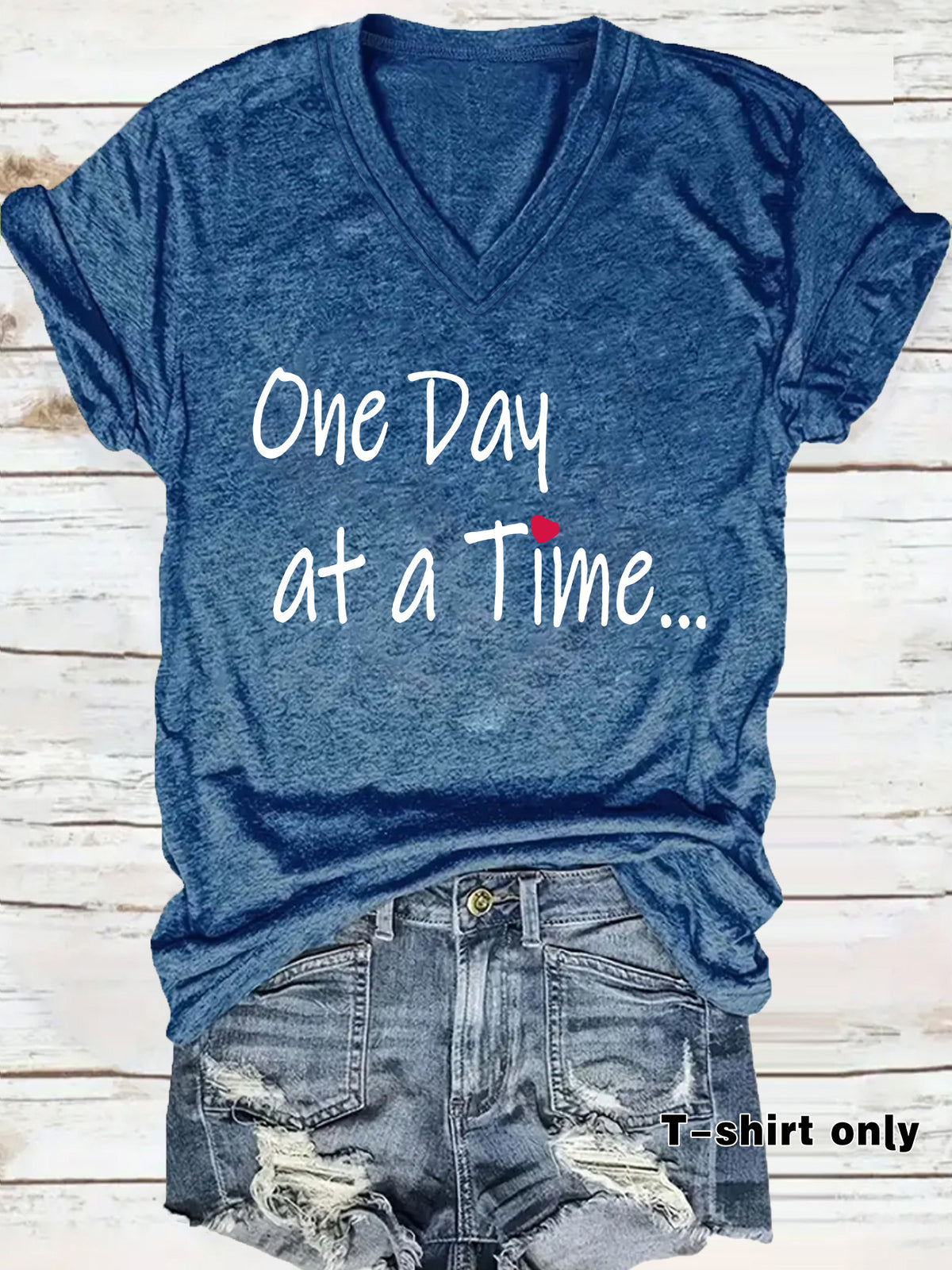 One Day at a Time V-Neck Shirt | Recovery Apparel