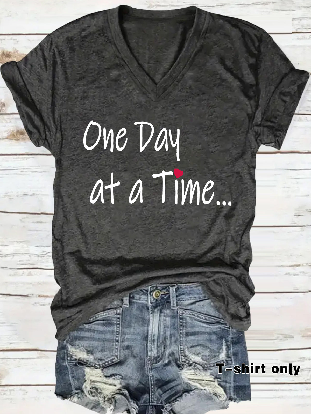 One Day at a Time V-Neck Shirt | Recovery Apparel