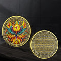 Phoenix Rebirth In The Flame Serenity Prayer Commemorative Coin Gold Plated Sobriety Recovery Challenge Coin
