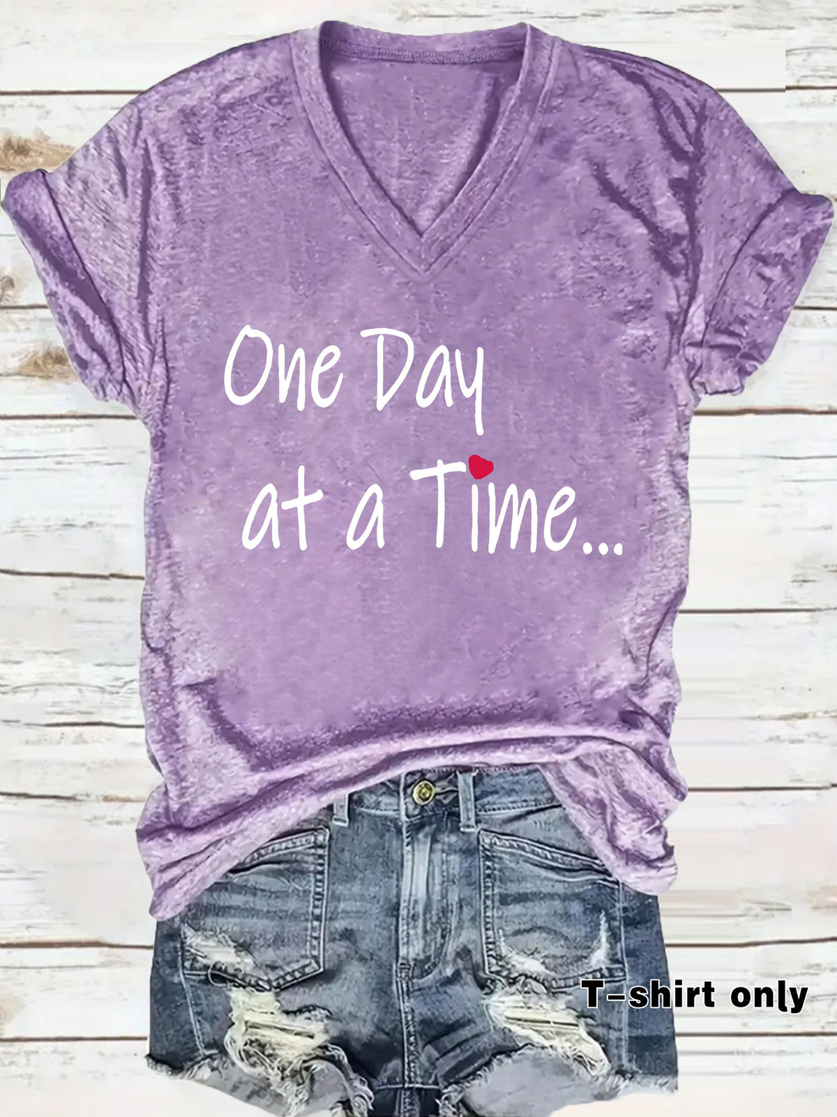 One Day at a Time V-Neck Shirt | Recovery Apparel