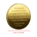 1pc One Day At A Time Commemorative Coin Earth & Sun Design Serenity Prayer Challenge Coin Sobriety Recovery Medallion Gifts