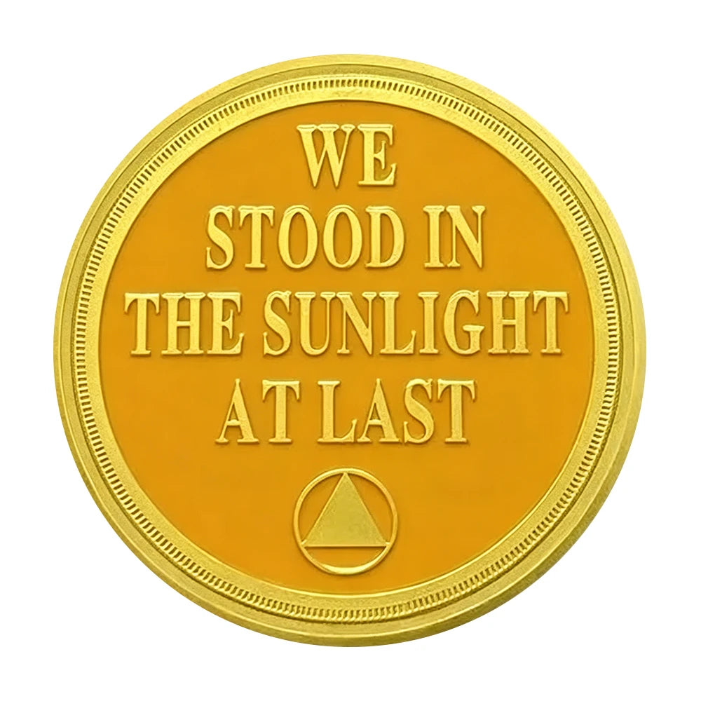 1pc Rainbow Sunrise Ocean Sober Commemorative Coin Sobriety Medallion Inspirational Recovery Healing Challenge Coin Souvenirs